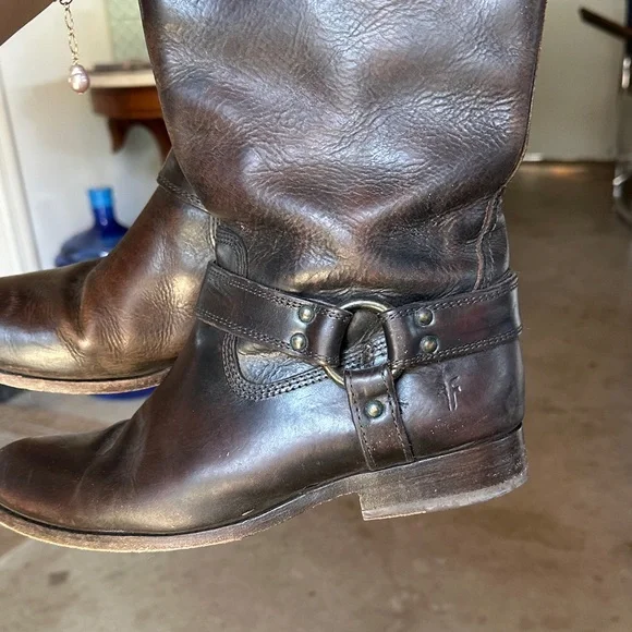 Frye Dark Brown Leather Riding Boots - Picture 7 of 12